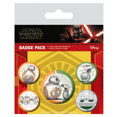 Pack de Chapas Episode IX Star Wars Droids