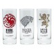 Pack de vodka Game of Thrones com copos Stark, Targaryen e Lannister