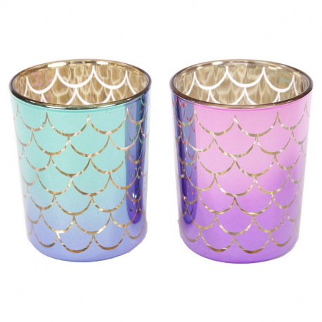 Set De 2 Porte-Bougie En Verre De Sirène