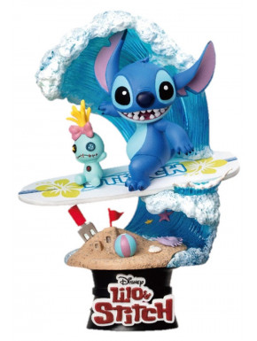 Figura Diorama Stitch surfeando Disney