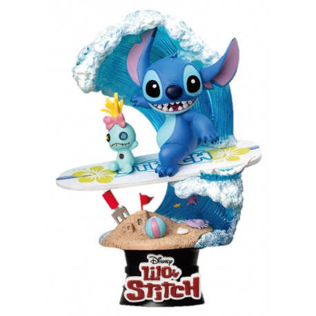 Figura Diorama Stitch surfeando Disney