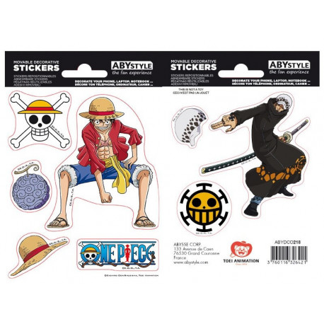 ONE PIECE Pegatinas Luffy & Law