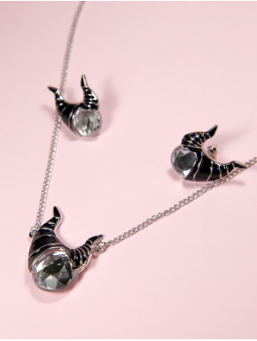 Jeu Maléfique de Disney boucles d'oreilles et pendentif