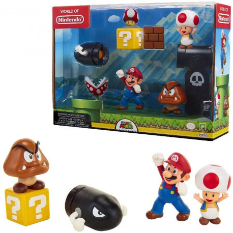 Set di 5 Figure di Super Mario Bros Nintendo 6 cm