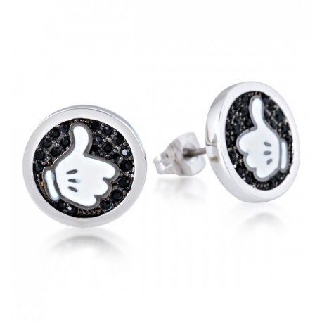 Orecchini In Oro Bianco Disney Mickey Mouse Pollice
