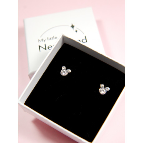 Boucles d'oreille en argent et Zircons Mickey Mouse Disney DIS19052103