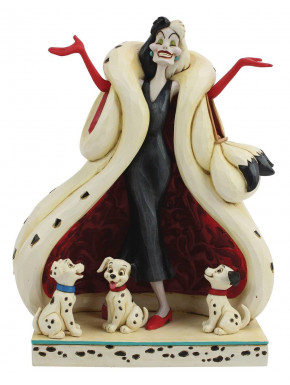 Figura Cruella de Vil & Cachorritos 101 Dálmatas Jim Shore Disney