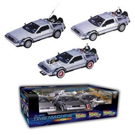 Conjunto de 3 modelos Delorean de De Volta para o Futuro