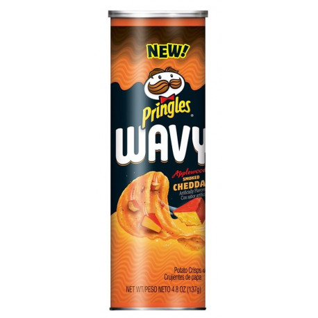 PRINGLES WAVY CHIPS CHEDDAR AHUMADO