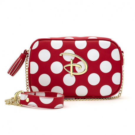 LF Red/Wht Polka Dot Disney Logo Cross Body Bag