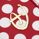 LF Red/Wht Polka Dot Disney Logo Cross Body Bag