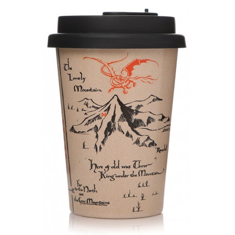 Eco Tasse de Voyage de Carte de la Terre du Milieu du Seigneur des Anneaux