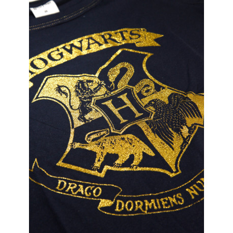 T-Shirt Di Harry Potter Stemma Di Hogwarts Nero