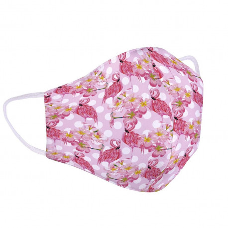 Mascarilla Protectora Reutilizable Flamingo Doodle
