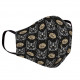 Mascarilla Black Cat Doodle protectora reutilizable