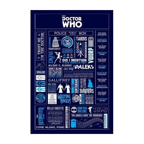 Affiche de Dr Who Infographie 60 x 90 cm