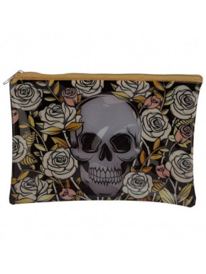 Neceser de Maquillaje Calavera y Rosas