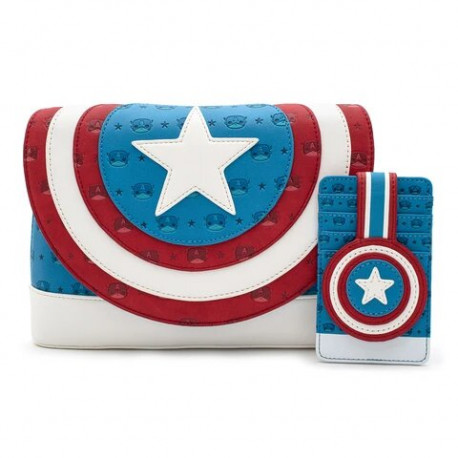 Pack Bolso y Tarjetero Capitán América Funko Pop Loungefly