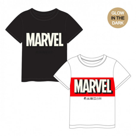 CAMISETA CORTA PREMIUM GLOW IN THE DARK SINGLE JERSEY MARVEL