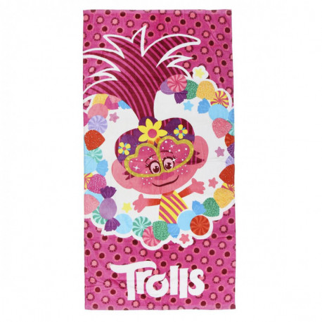 Toalha com design dos personagens Trolls