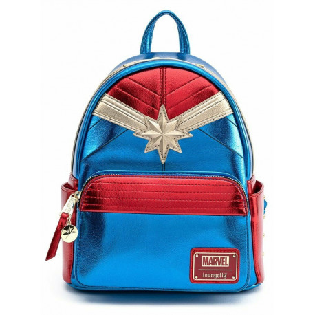 Bolso Mochila Capitana Marvel metalizada Loungefly