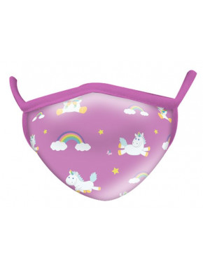 Mascarilla Infantil Unicornio Rosa