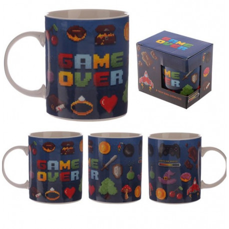 tasse Game Over avec icônes rétro