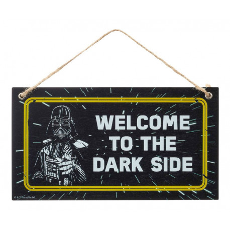 Placa de Madera Welcome To The Dark Side Star Wars