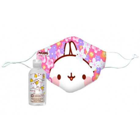 Kit Mascarilla Infantil  Conejito con gel hidroalcohólico 100 ml
