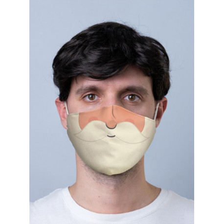 Máscara reutilizável com design de barba do Papai Noel