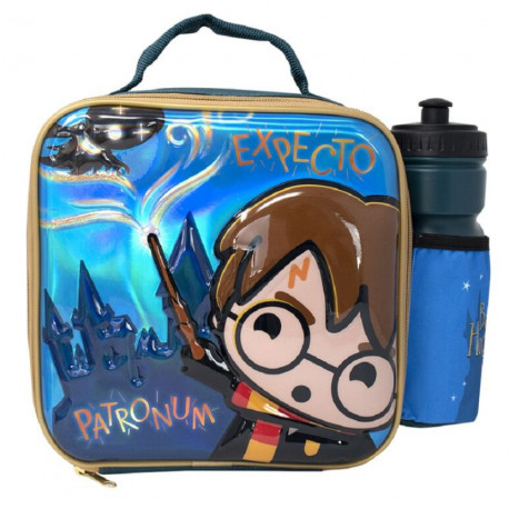 Bolsa Porta merienda y botella Harry Potter Chibi