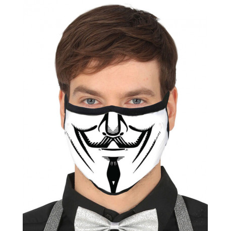 Mascarilla Halloween reutilizable 3 capas Vendetta