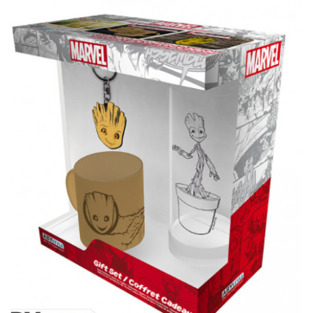 Pack Verre 29cl + Keyring + Mini Mug \"Groot\" de Marvel