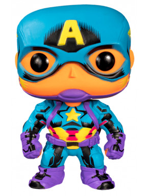 Funko POP! Figura Captain America 9 cm Marvel Black Light