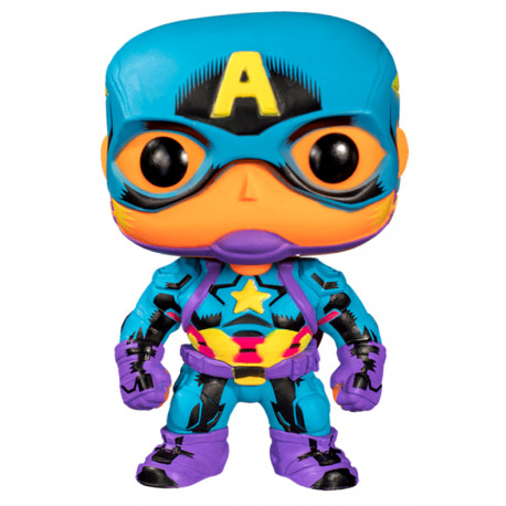 Funko POP! Figura Captain America 9 cm Marvel Black Light