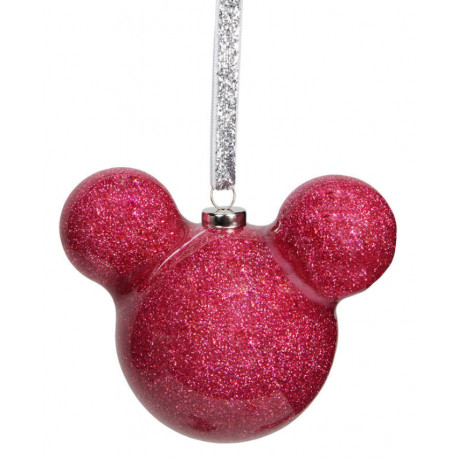 Enfeite de Natal do Mickey Mouse com purpurina rosa