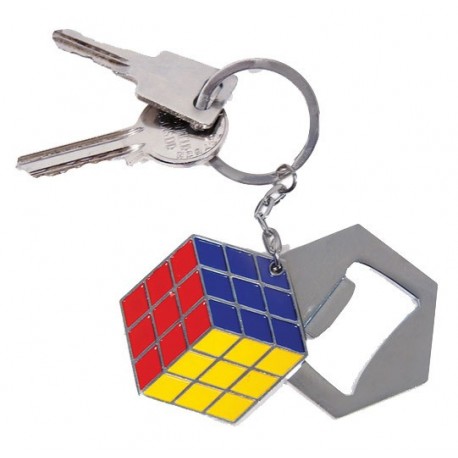 Keychain avec l'Ouvreur de bouteille de Rubik's cube