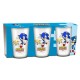 Set 3 vasos de cristal Sonic