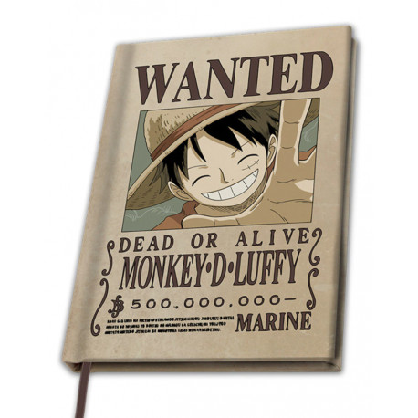 ONE PIECE -  A5 Notebook "Wanted Luffy" X4