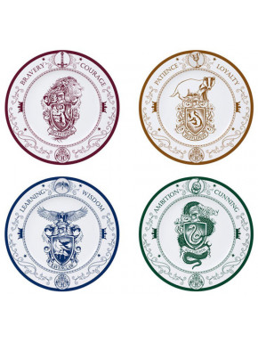 Set de 4 assiettes Harry Potter Maisons de Poudlard