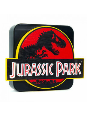 lâmpada com logo do Jurassic Park