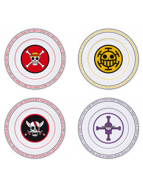 ONE PIECE - Set of 4 Plates - Emblems