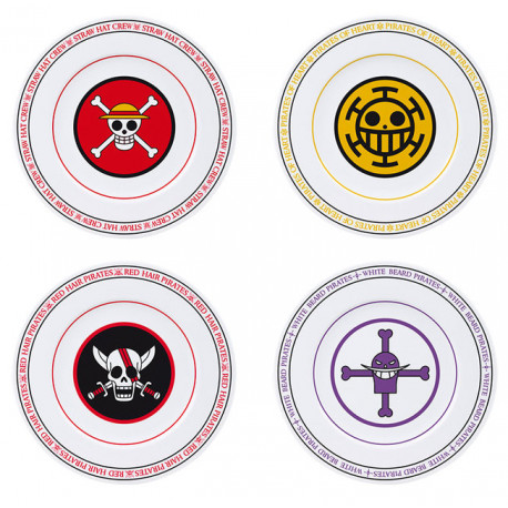 ONE PIECE - Set of 4 Plates - Emblems