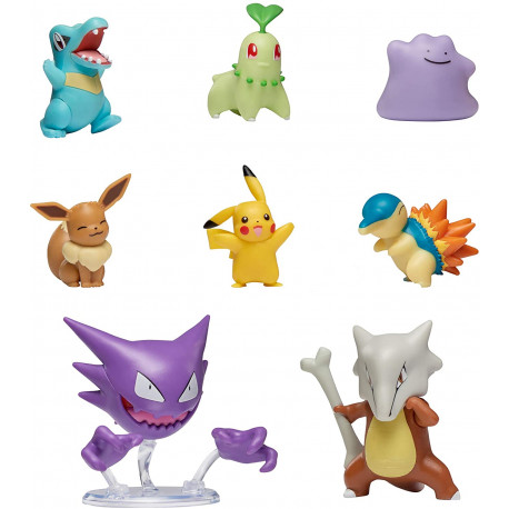 POKEMON -  Assortment pack of 8 figures (6x 3-5cm + 2x 8cm) - RANDOM
