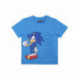 Camiseta curta azul com relevo Sonic