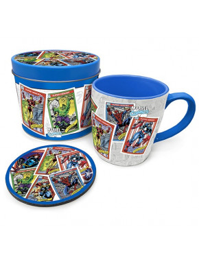 Lata regalo taza + posavasos Marvel Retro