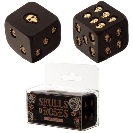 Set de Dados con Calaveras Dorado