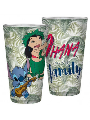 Vaso de cristal Lilo y Stitch 400 ml oficial
