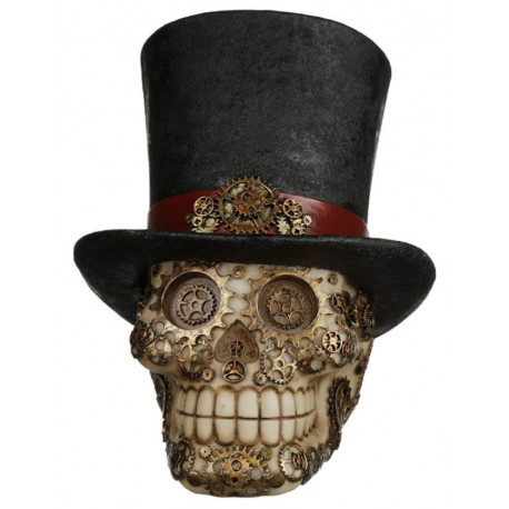 Figura Calavera Steampunk con Sombrero