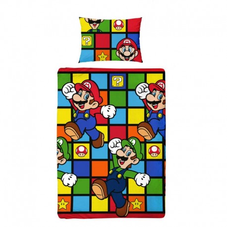 Capa de edredão reversível Super Mario 90cm